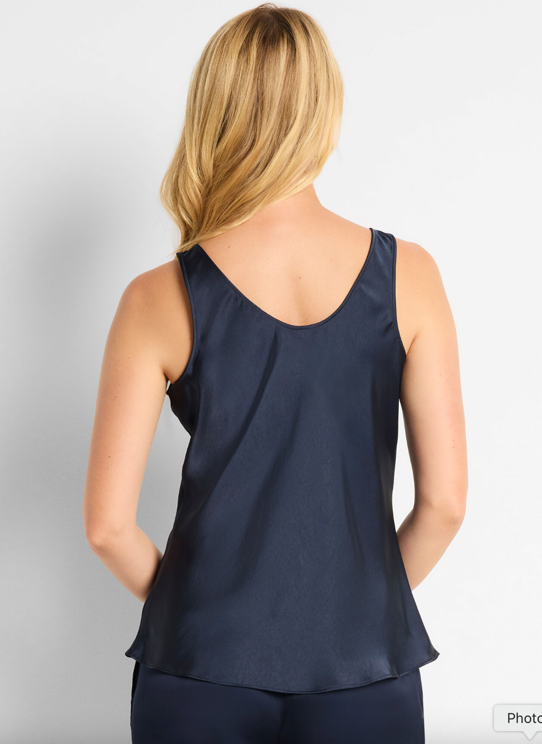Nic & Zoe Day Gloss Woven Scoop Tank | Indigo
