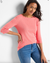 Nic & Zoe NZT 3/4 Sleeve Boat Tee | Guava