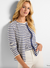 Nic & Zoe NZT Striped Snap Front Cardigan | Blue Multi