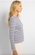 Nic & Zoe NZT Striped Snap Front Cardigan | Blue Multi