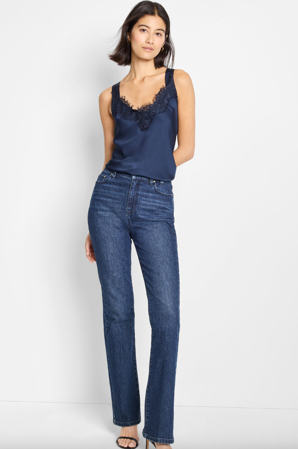 Nic & Zoe Lace Cami Tank | Indigo