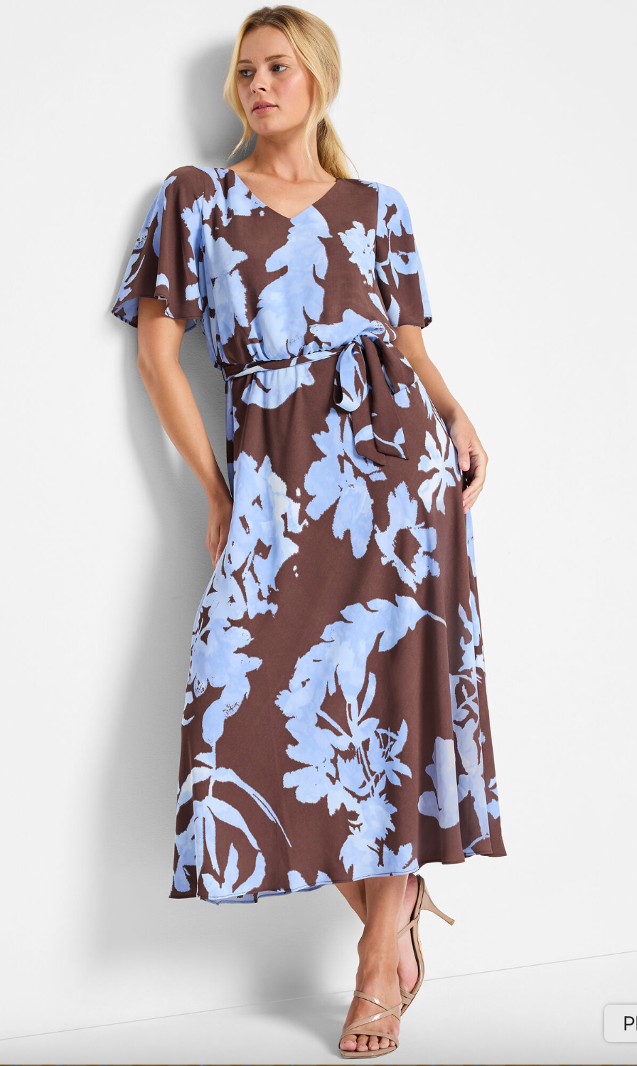 Nic & Zoe Cloud Blossom Brooke Dress | Brown Multi