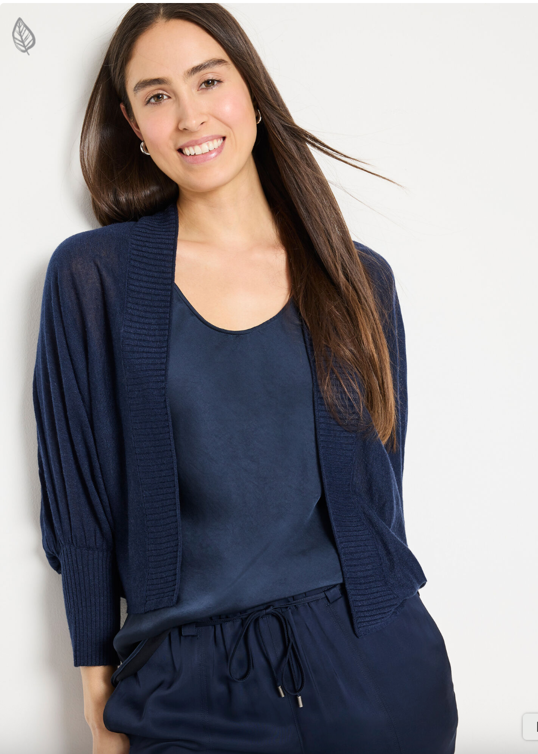 Nic & Zoe Ramie Crush Cardigan | Indigo