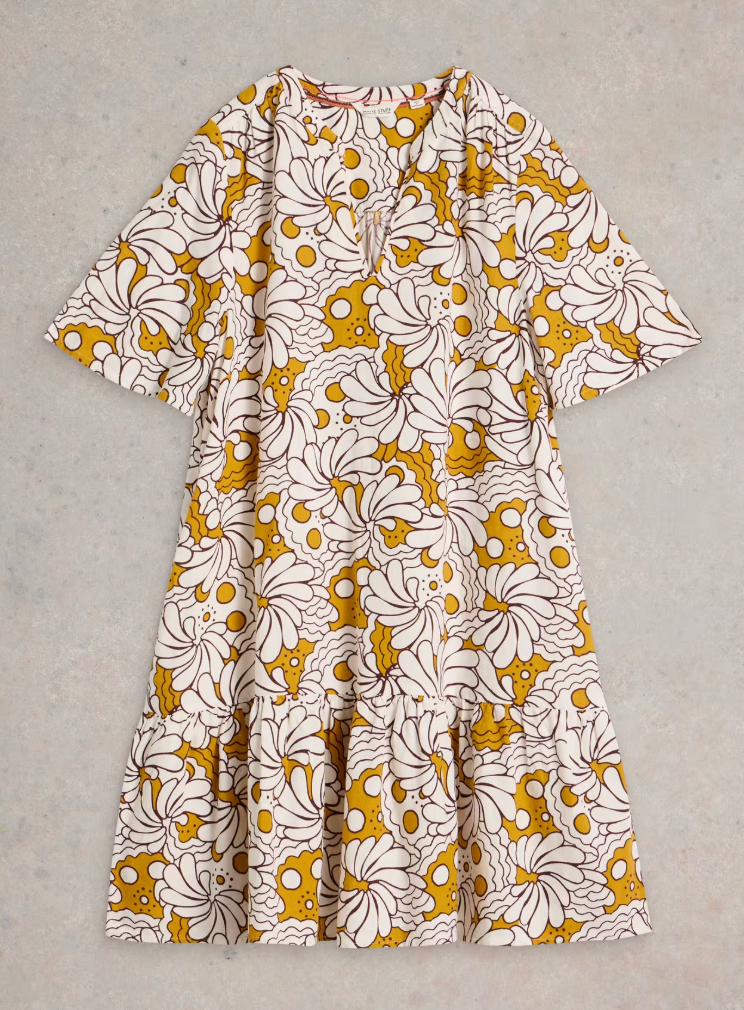 White Stuff Otta Linen Blend Dress | Yellow