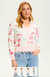 French Dressing Printed Mesh Cardigan | Strawberry