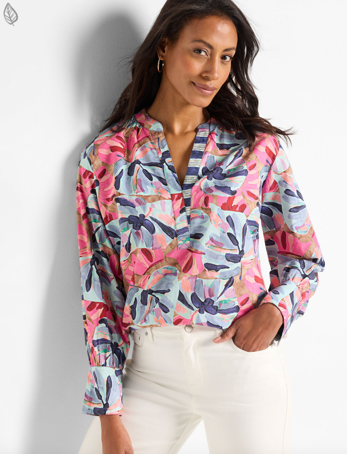 Nic & Zoe Foliage Woven Top | Firework