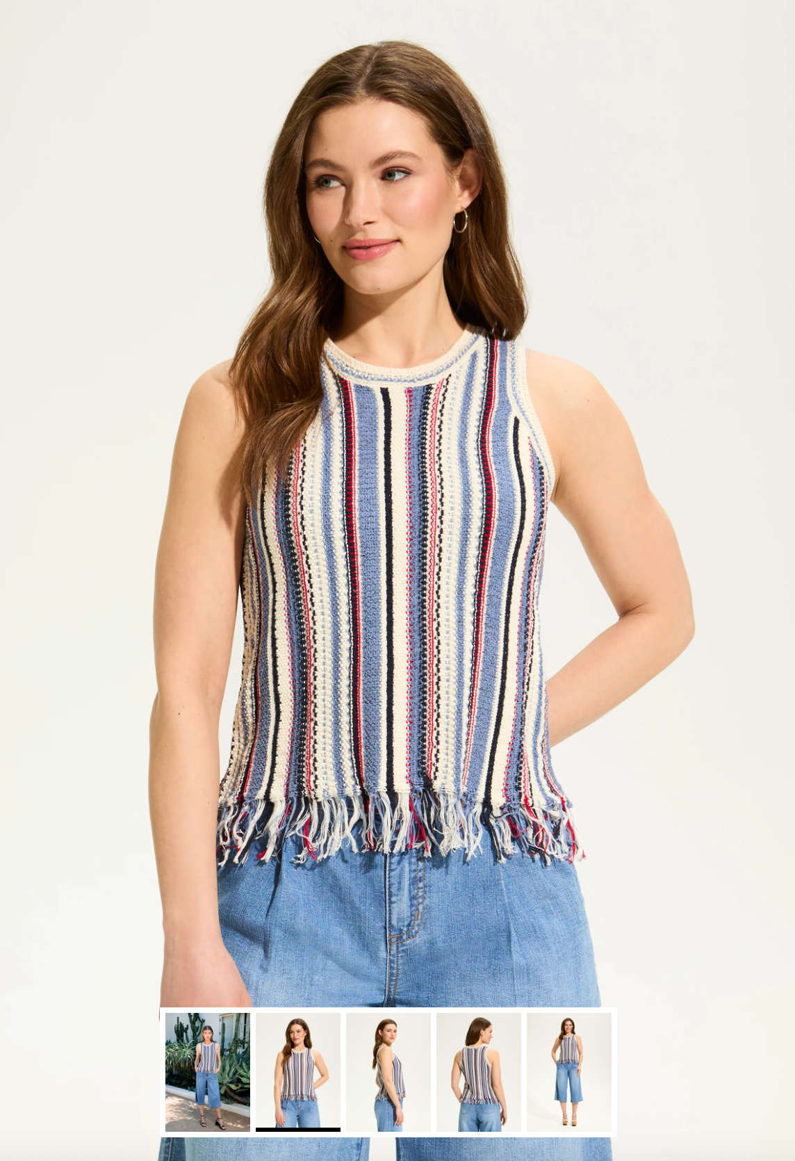 French Dressing Vertical Stripe Cami Sweater | Stripe