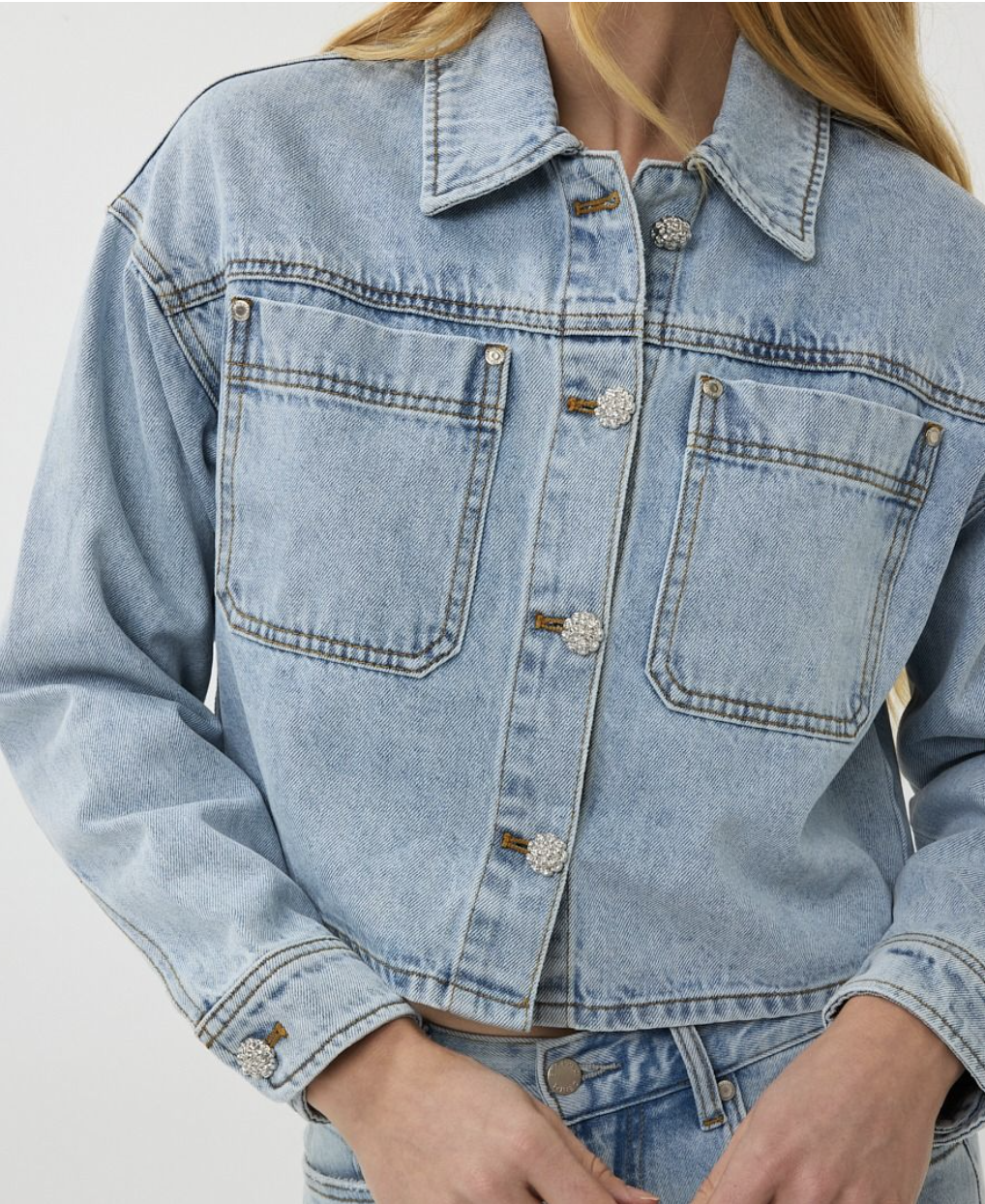 Esqualo Oversized Denim Jacket | Blue