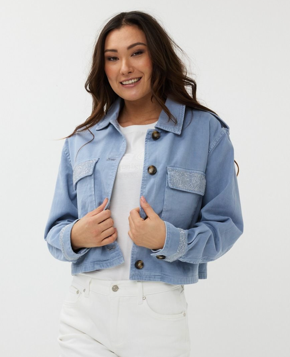 Esqualo Studded Jean Jacket | Blue