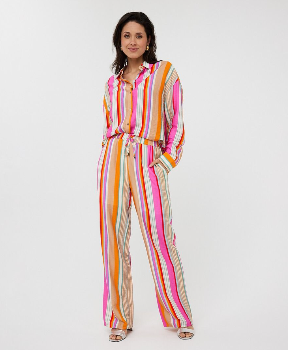 Esqualo Wide Stripped Trousers | Print