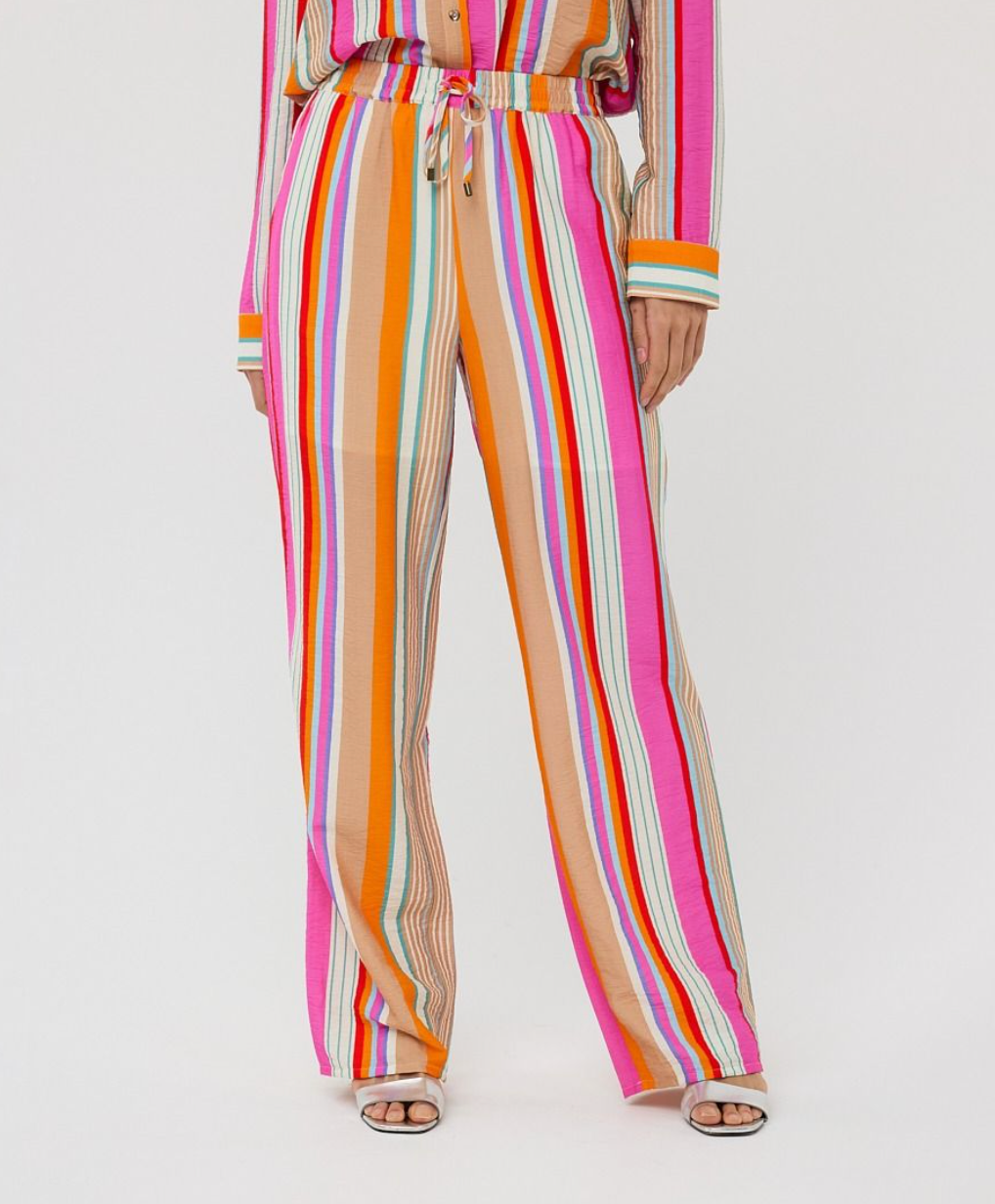 Esqualo Wide Stripped Trousers | Print