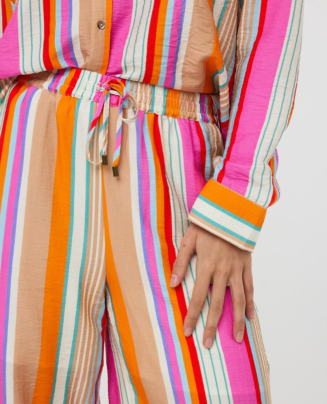 Esqualo Wide Stripped Trousers | Print