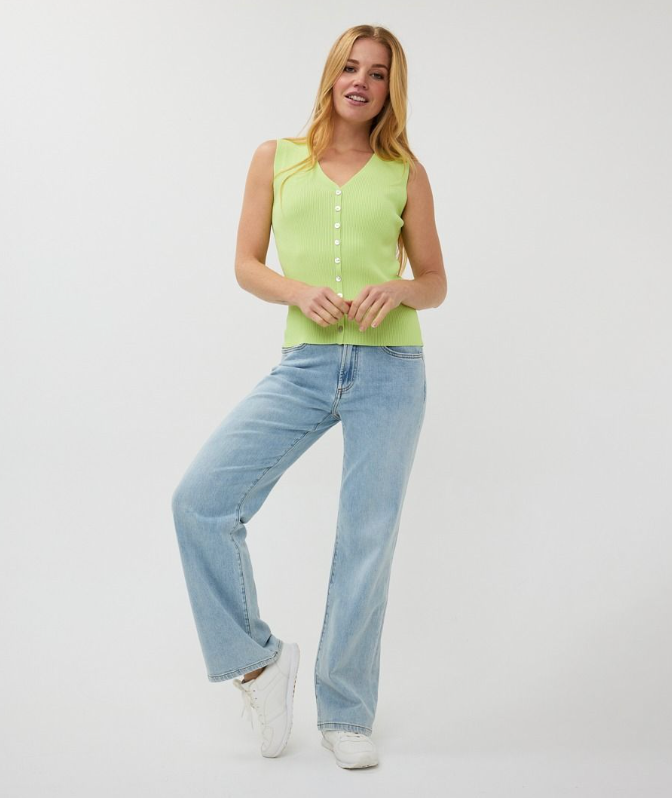 Esqualo Sleeveless V-neck Top | Apple