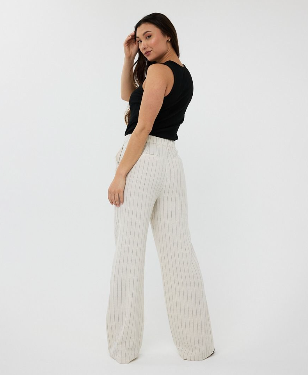 Esqualo Linen Stripe Trousers | Sand