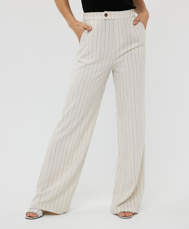 Esqualo Linen Stripe Trousers | Sand