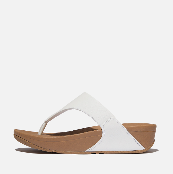 FitFlop Lulu Leather Toe Post | Black + Red + Rose Gold + White