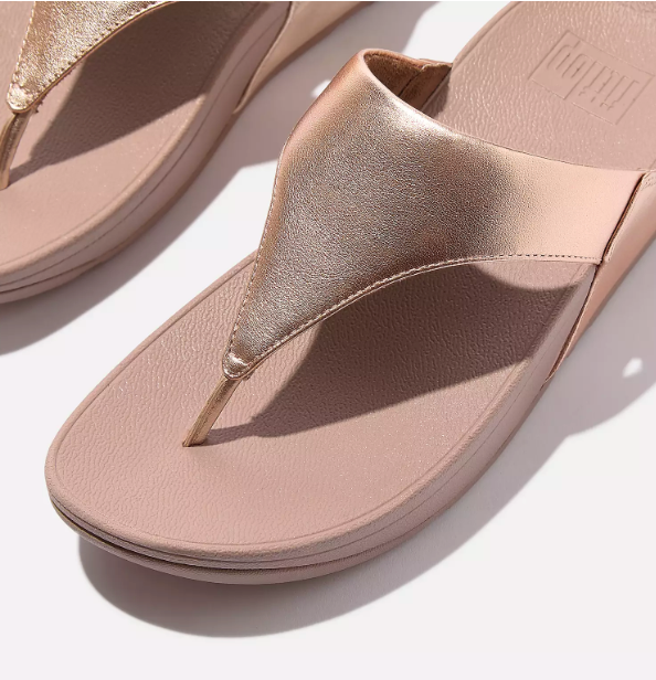 FitFlop Lulu Leather Toe Post | Black + Red + Rose Gold + White