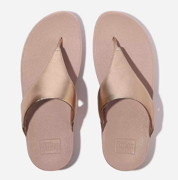 FitFlop Lulu Leather Toe Post | Black + Red + Rose Gold + White