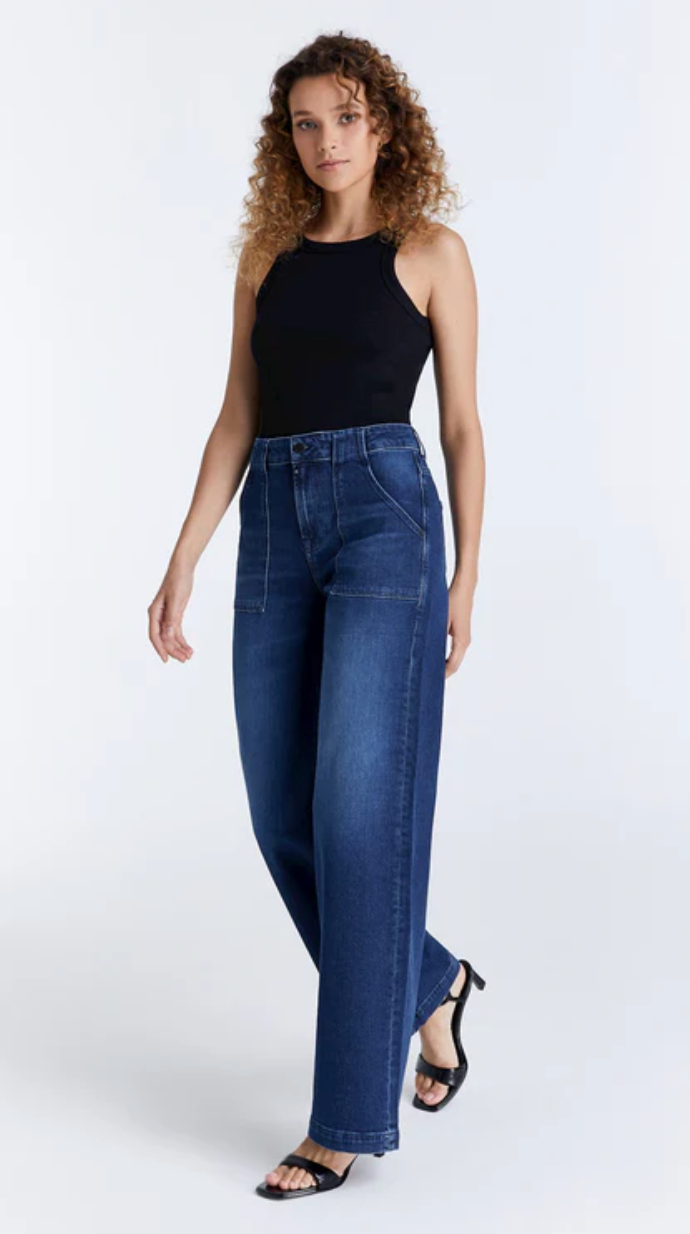 Cup of Joe Lulu Wide Leg Trouser | Aqua + Black + Dark Blue + Khaki + Sand