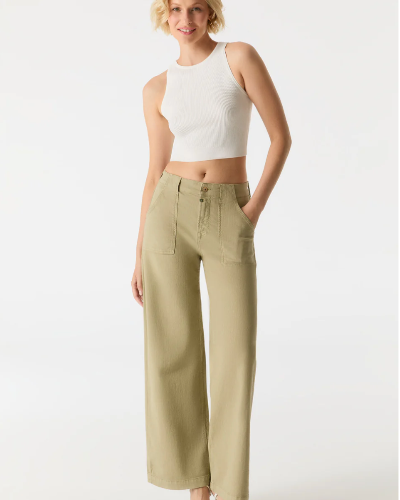 Cup of Joe Lulu Wide Leg Trouser | Aqua + Black + Dark Blue + Khaki + Sand