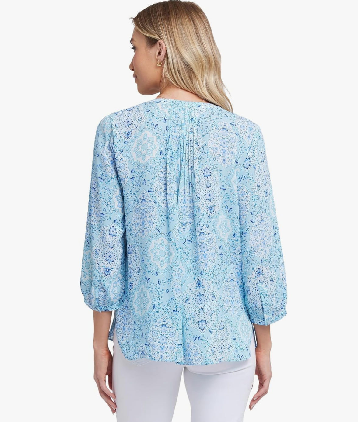 NYDJ Pintuck Blouse | Campos Das Cortes + Lora Del Rio