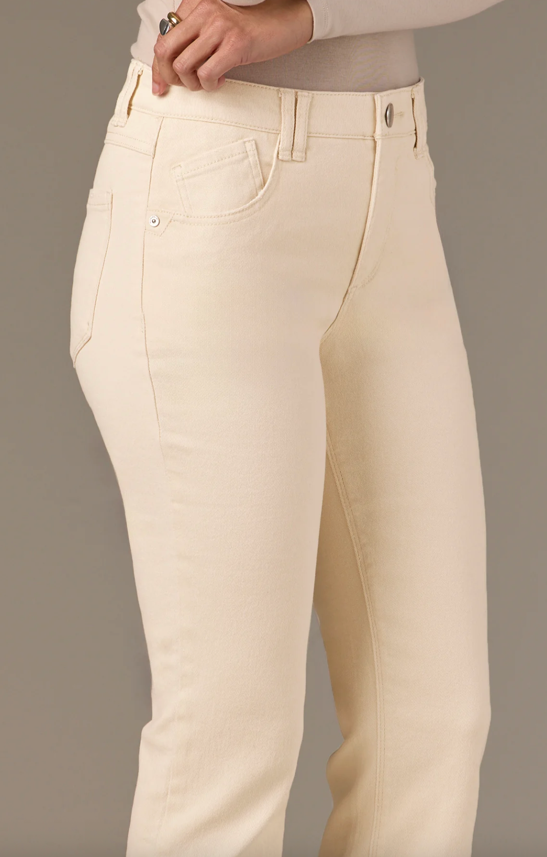 Wit & Wisdom Tatum Hirise Itty Bitty Flare | Ecru