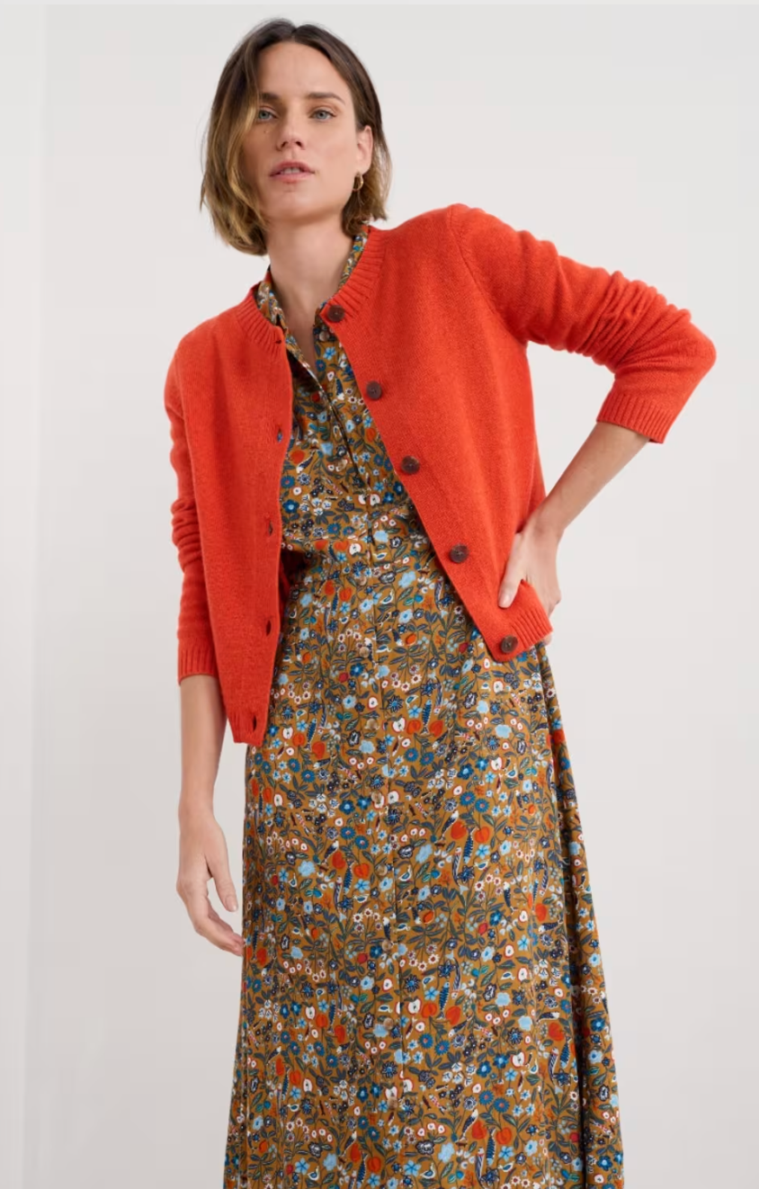 Sea Salt Tern Tide Cardigan | Pink + Orange