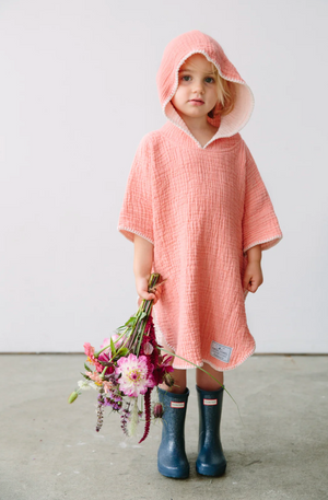 Tofino Towel The Pebble Poncho | Coral + Grey + Indigo + Seashell
