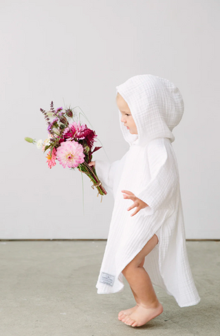 Tofino Towel The Pebble Poncho | Coral + Grey + Indigo + Seashell