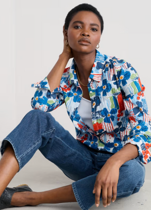 Seasalt Larrissa Shirt | Teal + Multi