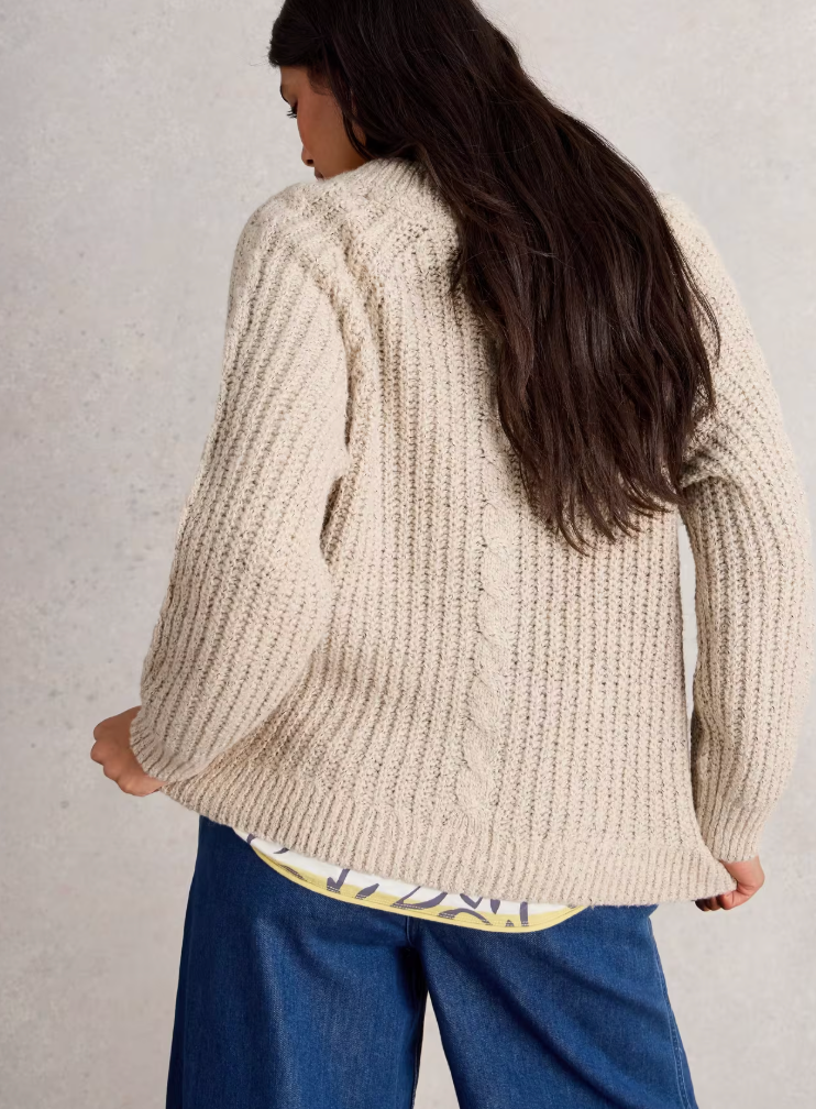 White Stuff Sally Slub Cardigan | Natural