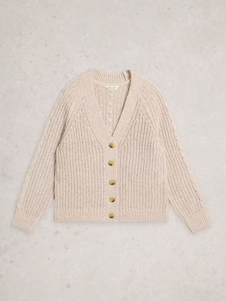 White Stuff Sally Slub Cardigan | Natural