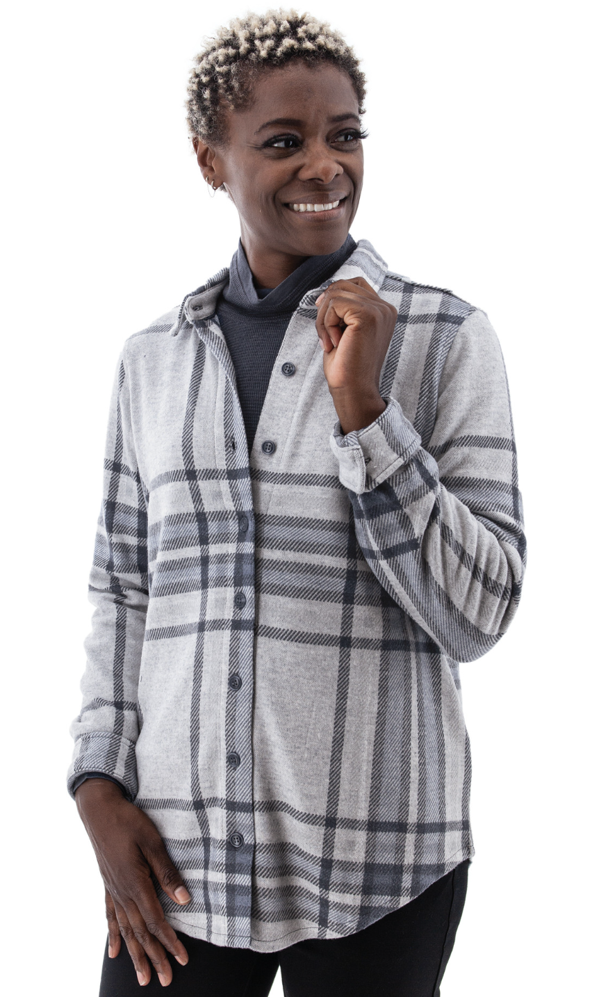 Aventura Luscious Plaid Boyfrend Shirt | Ombre