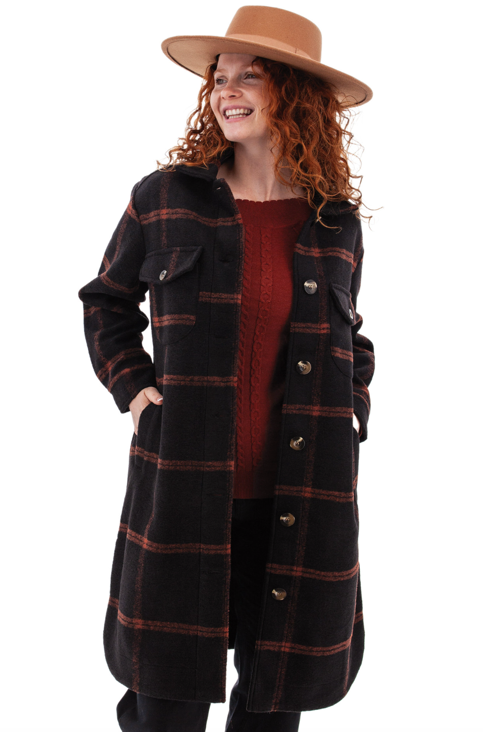 Aventura North Wind Plaid Coat | Black
