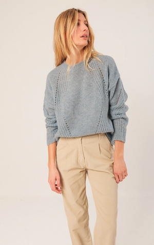 Indi & Cold Loose Knit Sweater | Blue