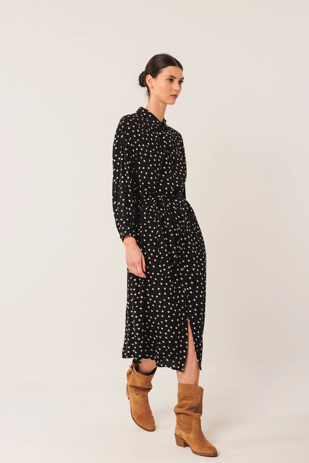 Indi & Cold Oversize Shirt Dress | Black