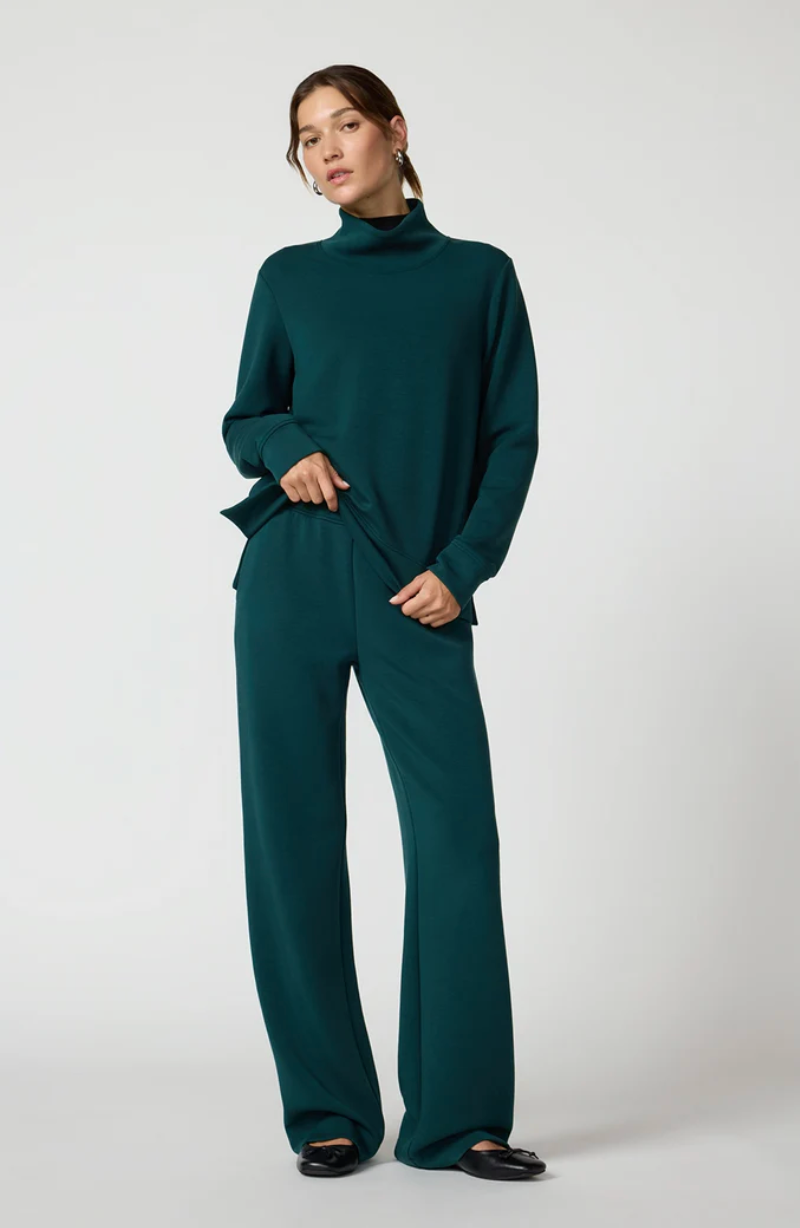 MPG Dreamweave Mock Neck Sweatshirt | Brown + Pine