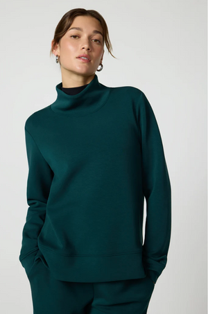 MPG Dreamweave Mock Neck Sweatshirt | Brown + Pine