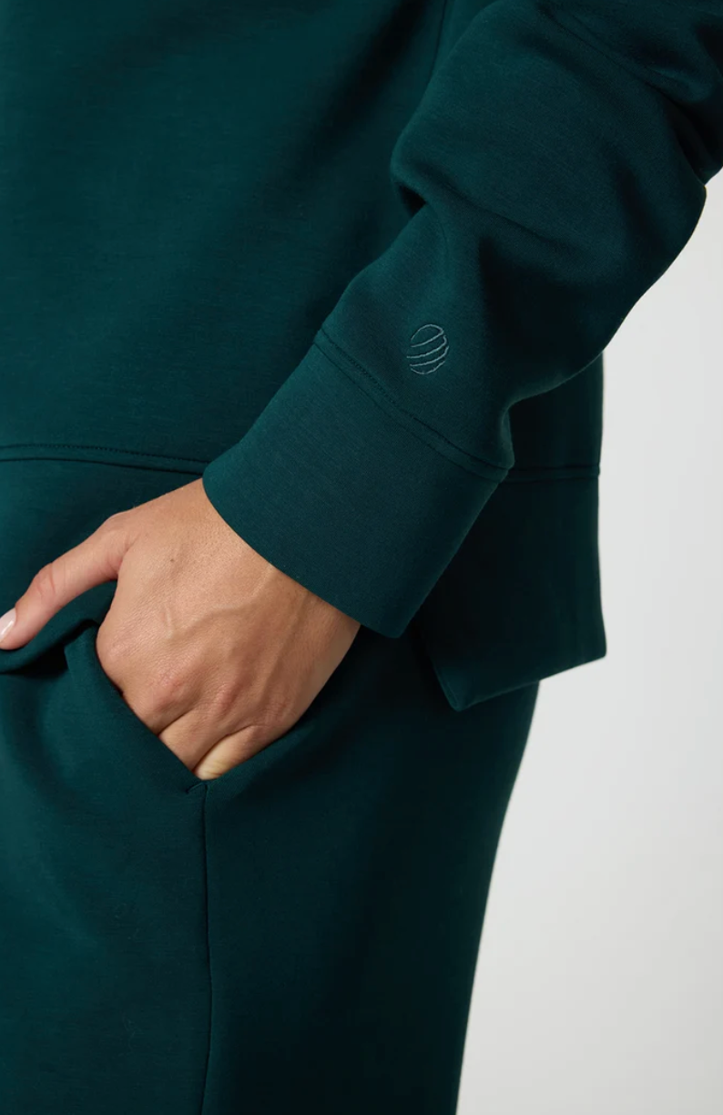 MPG Dreamweave Mock Neck Sweatshirt | Brown + Pine