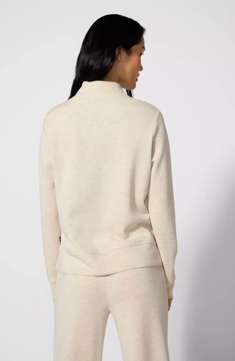 MPG Dreamweave Mock Neck Sweatshirt | Brown + Pine