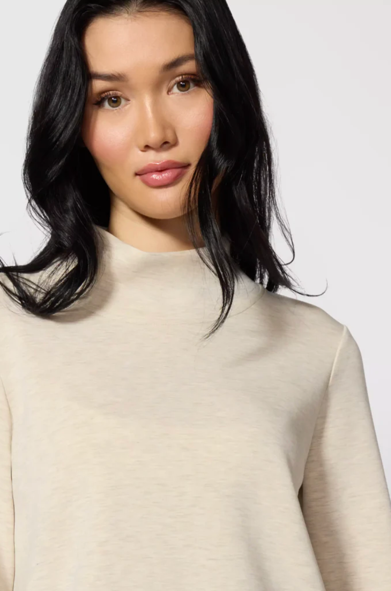 MPG Dreamweave Mock Neck Sweatshirt | Brown + Pine