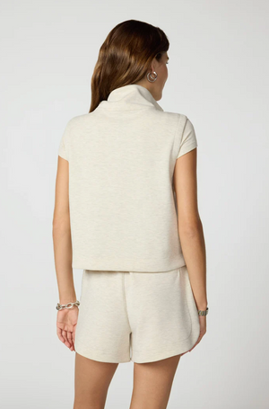 MPG Dreamweave Half Zip Mock Neck Tank | Black + Brown