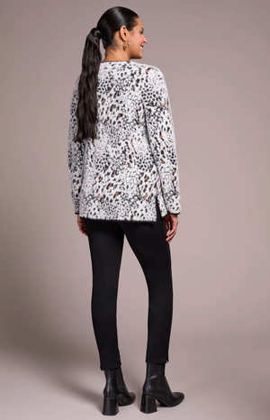 Tribal Fuzzy Animal VNeck Sweater | Moonstone