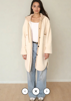 Nova 3/4 Hooded Coat | Off-White