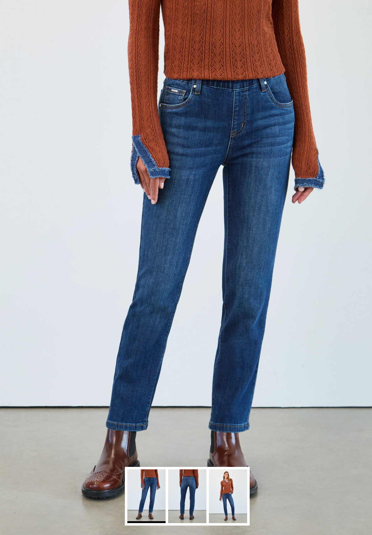 French Dressing Pull-On Straight Ankle Denim | Dark Wash