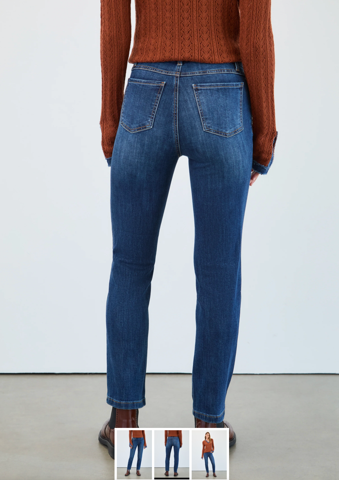 French Dressing Pull-On Straight Ankle Denim | Dark Wash