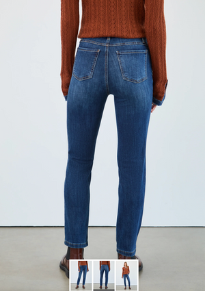 French Dressing Pull-On Straight Ankle Denim | Dark Wash