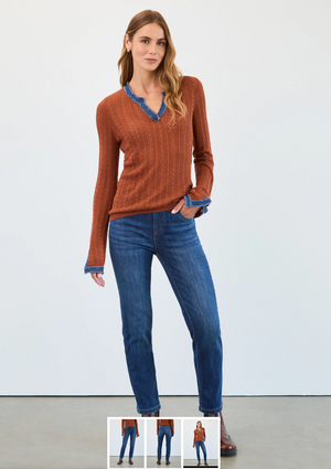 French Dressing Pull-On Straight Ankle Denim | Dark Wash