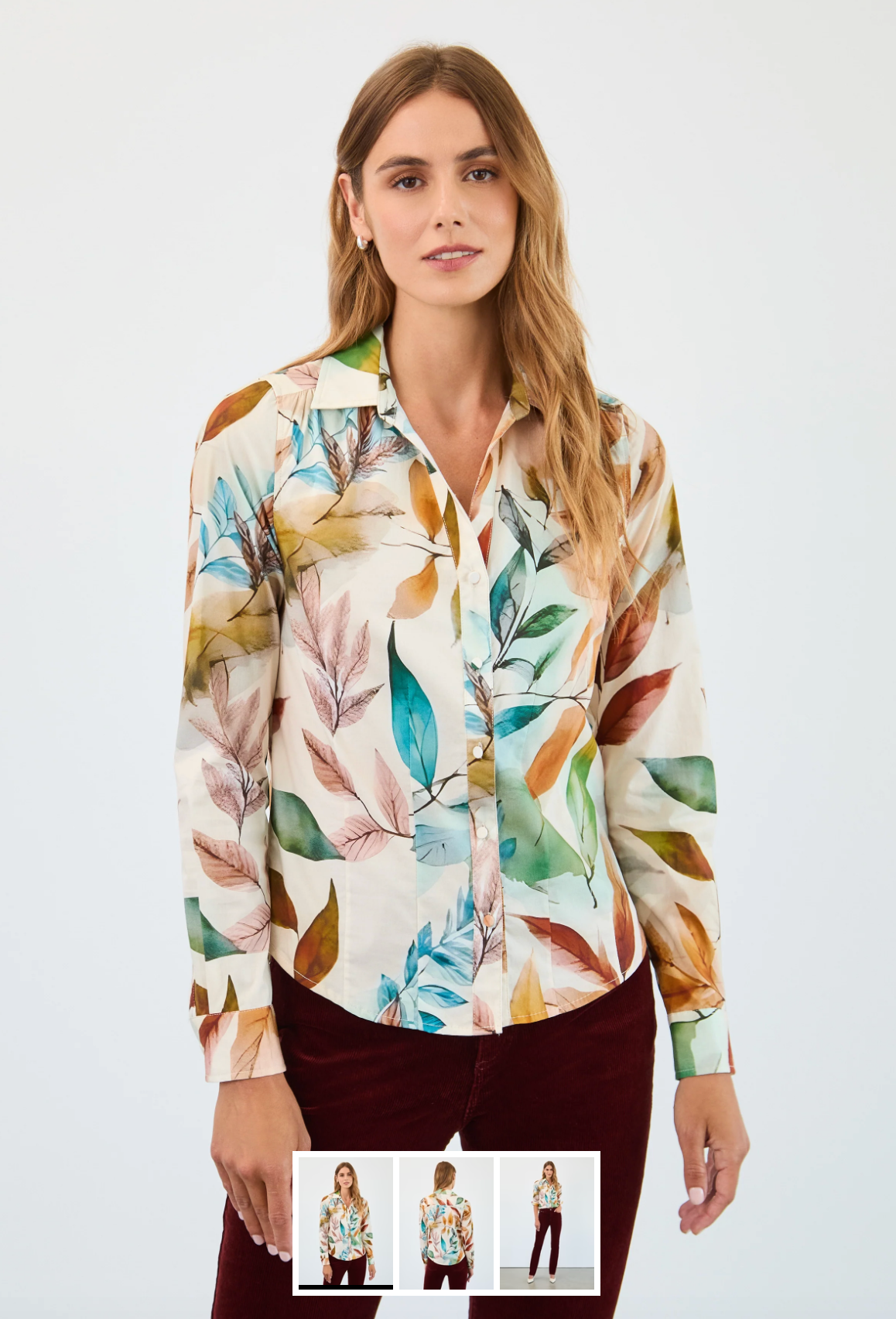 French Dressing Jeans Long Sleeve Split Neck Shirt | Miriam