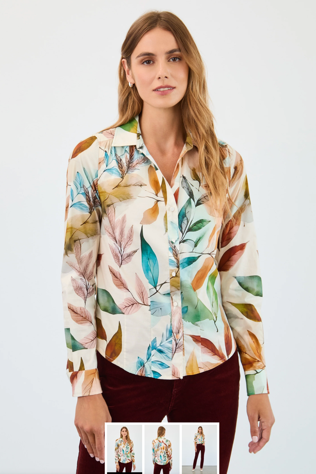 French Dressing Jeans Long Sleeve Split Neck Shirt | Miriam